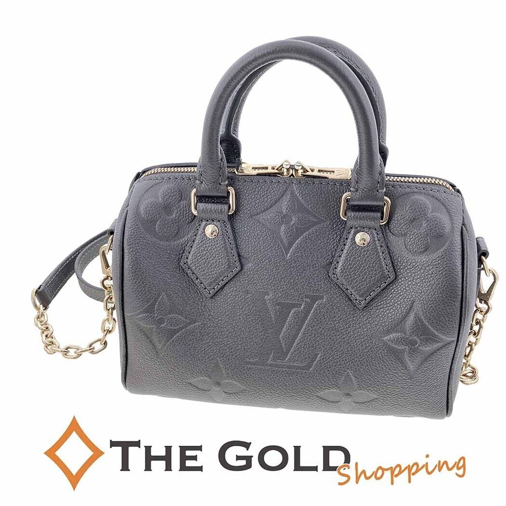 Louis Vuitton Speedy Bandouliere Monogram Leather 2Way Shoulder Gunmetal Black